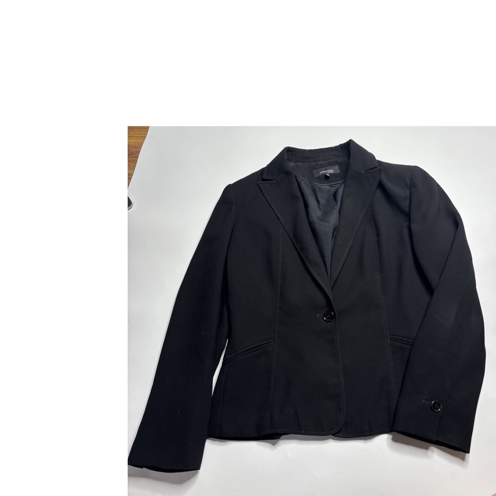 Jones Wear Essentials Black Single Button Blazer Jacket Womens 10 Tailored Chic